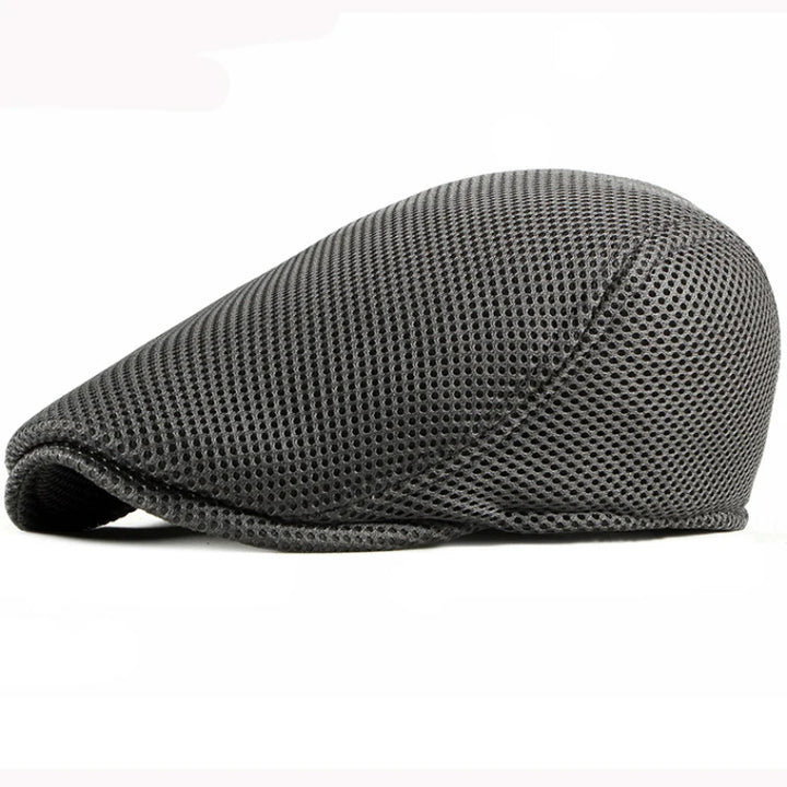 Platte Hoed Chauffeur Beret Pet van mesh-Petten-Calora-Grijs-56-61cm-Calora
