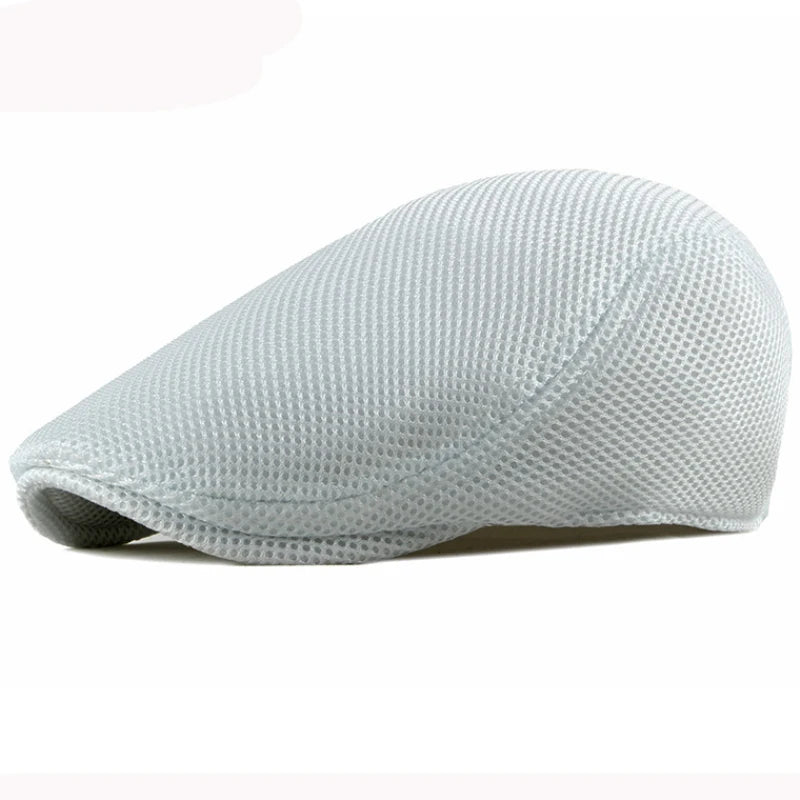 Platte Hoed Chauffeur Beret Pet van mesh-Petten-Calora-Zwart-56-61cm-Calora