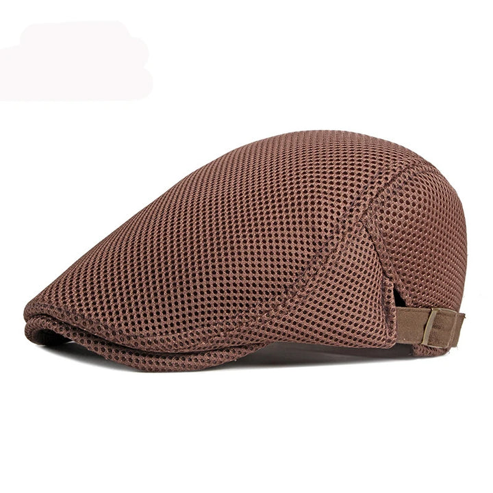 Platte Hoed Chauffeur Beret Pet van mesh-Petten-Calora-Zwart-56-61cm-Calora