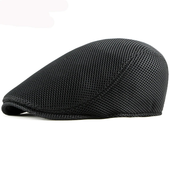 Platte Hoed Chauffeur Beret Pet van mesh-Petten-Calora-Zwart-56-61cm-Calora