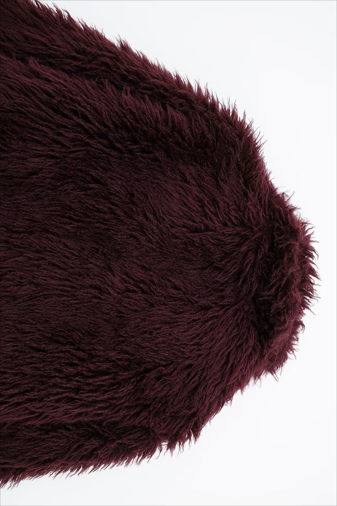 CALORA_ Pluche Bordeaux Shaggy Jas van imitatie Bont