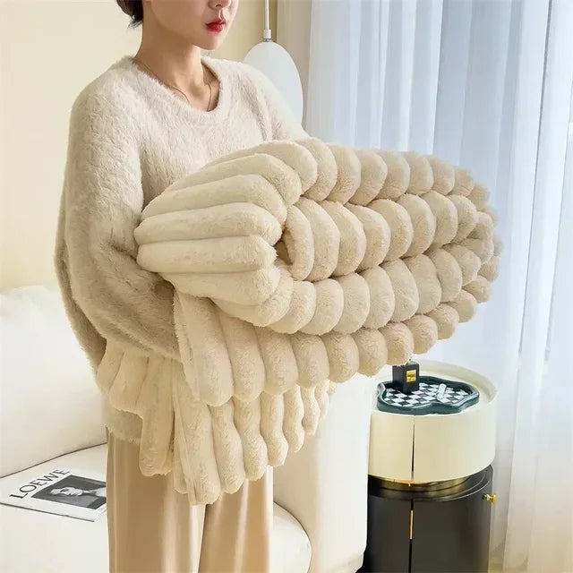 CALORA_ Pluche Deken voor ultieme luxe en warmte - Bedsprei of bankdeken