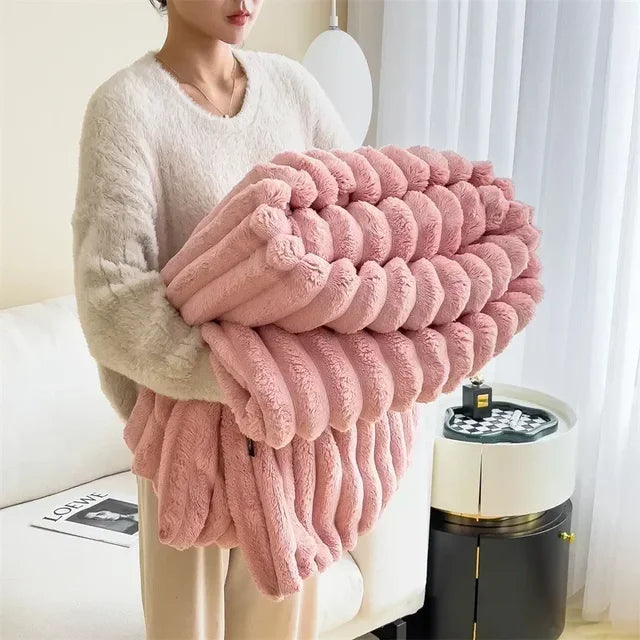 CALORA_ Pluche Deken voor ultieme luxe en warmte - Bedsprei of bankdeken