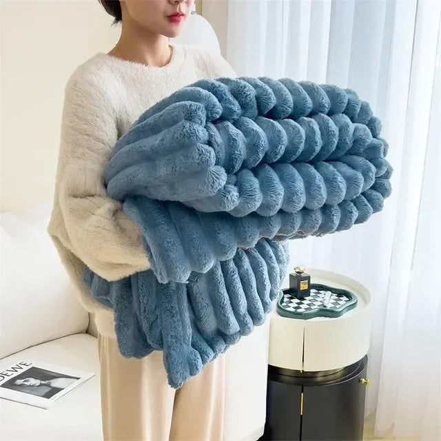 CALORA_ Pluche Deken voor ultieme luxe en warmte - Bedsprei of bankdeken