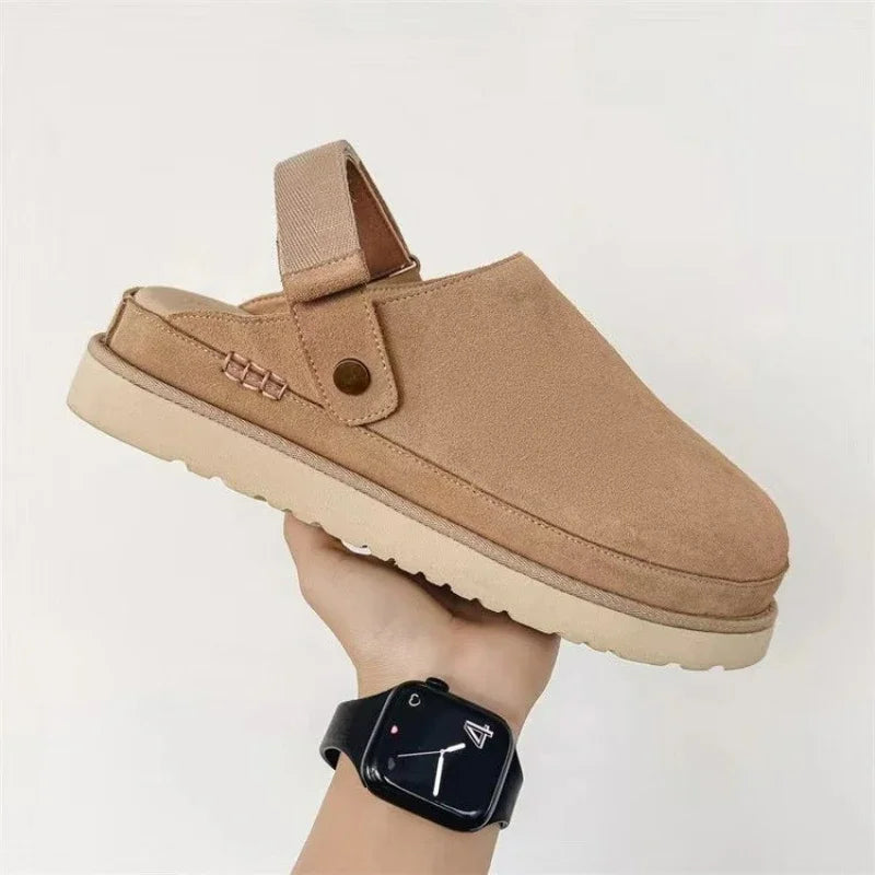 CALORA_ Pluche Winter Dames Sloffen Met Antislip Zool Binnen