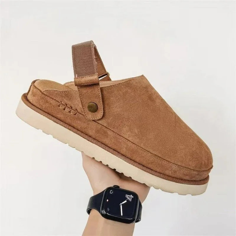 CALORA_ Pluche Winter Dames Sloffen Met Antislip Zool Binnen