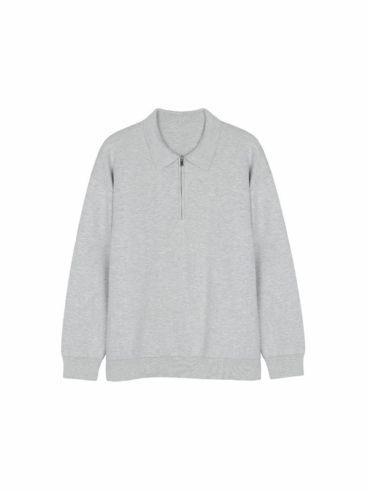 CALORA_ Polokraag Casual Trui met Halve Rits voor Heren
