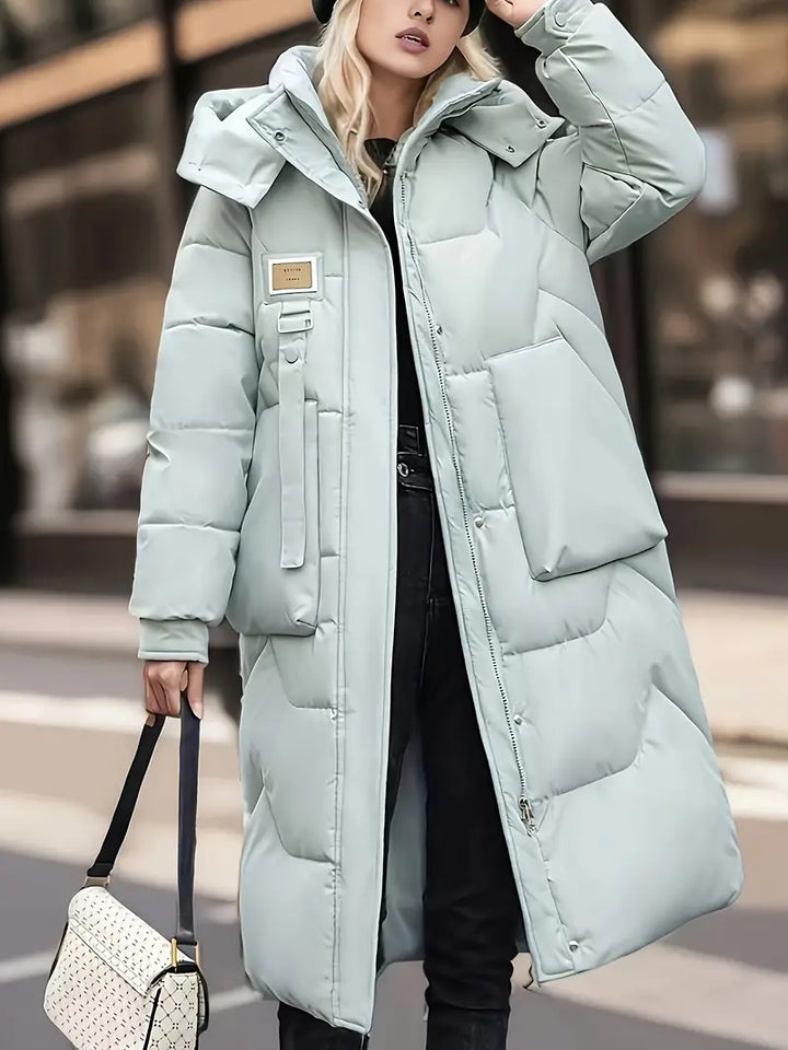 Pravina | Gewatteerde Winterjas met capuchon en ritssluiting voor dames-Zomer Jassen-Calora-Blauw-S-Calora
