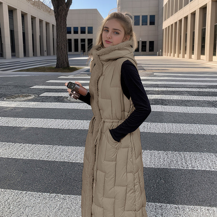 CALORA_ Pravina | Modieus Dames Katoenen Vest met Capuchon voor Herfst en Winter