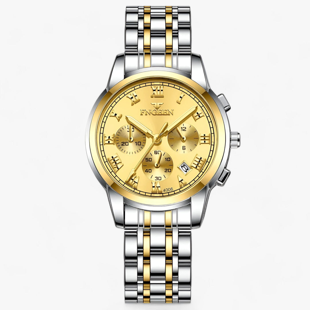 Précise | Roestvrijstalen Ronde horloge-Horloges-Calora-Goud Jian Goud-Calora