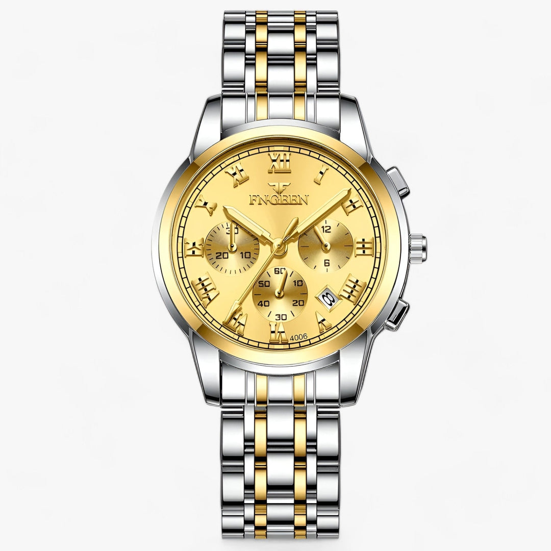 Précise | Roestvrijstalen Ronde horloge-Horloges-Calora-Zilver Blauw-Calora