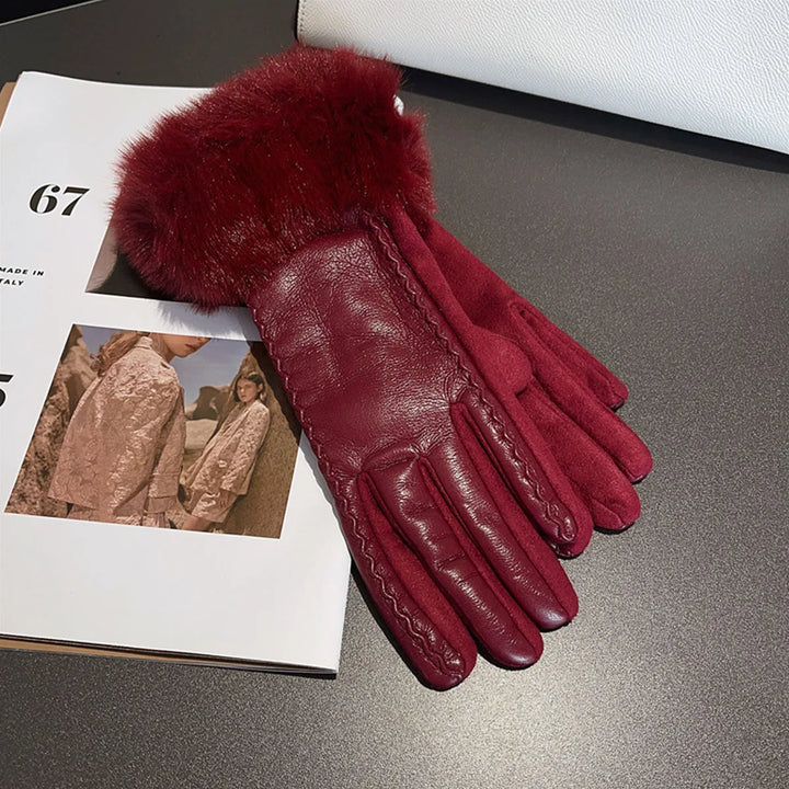 Premium Dames PU Faux Leren Handschoenen-Handtassen-Calora-Rood-Calora