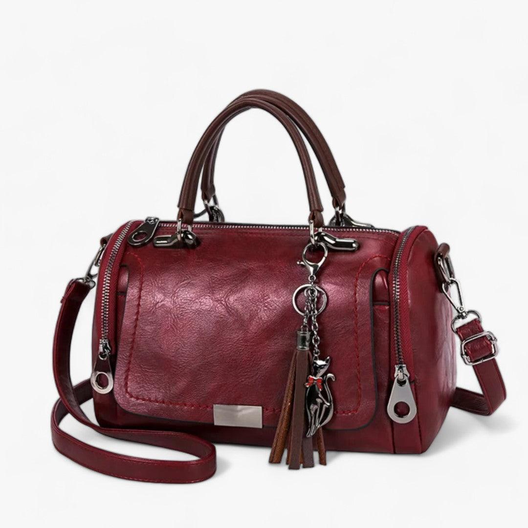 Premium Grote Kwast Leren Handtas-Handtassen-Calora-Rood-Calora
