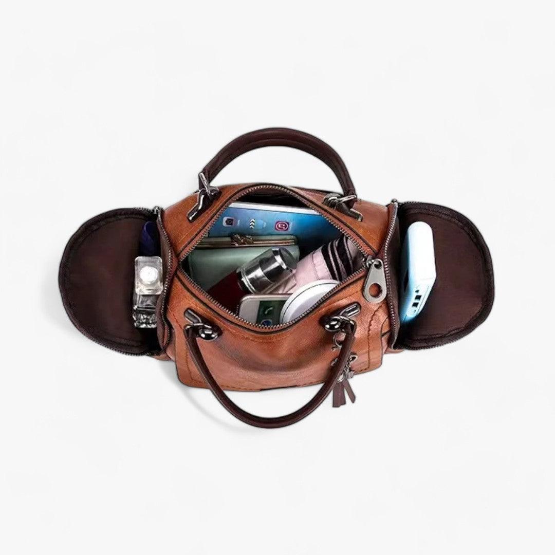 Premium Grote Kwast Leren Handtas-Handtassen-Calora-Zwart-Calora