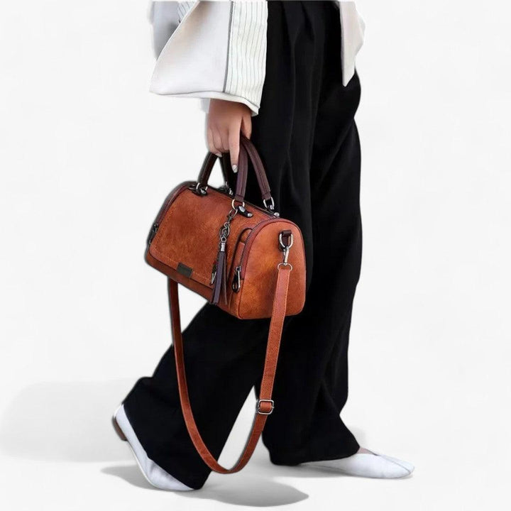 Premium Grote Kwast Leren Handtas-Handtassen-Calora-Zwart-Calora