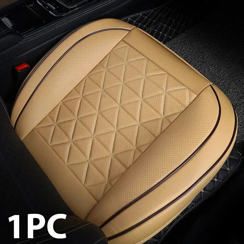 Premium PU Leren Zitting Bescherming | Universele Auto Stoelhoes-Elektronica/Gadgets-Calora-Beige-Calora