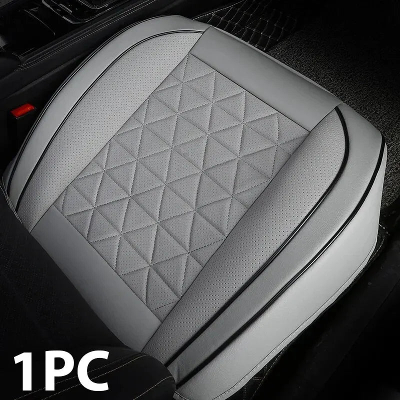 Premium PU Leren Zitting Bescherming | Universele Auto Stoelhoes-Elektronica/Gadgets-Calora-Grijs-Calora