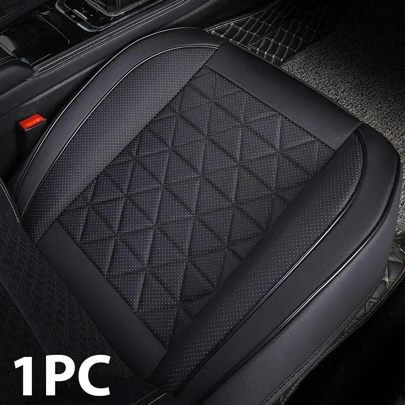 Premium PU Leren Zitting Bescherming | Universele Auto Stoelhoes-Elektronica/Gadgets-Calora-Zwart-Calora