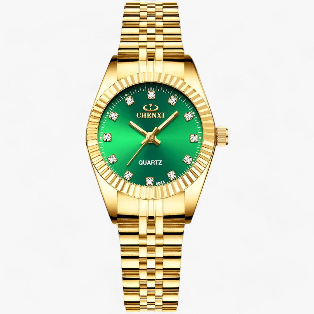 Premium Ronde Gouden Horloges in RVS-Horloges-Calora-Groen Goud-Calora