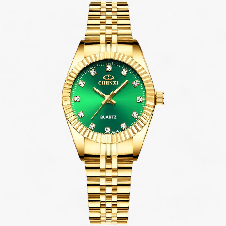 Premium Ronde Gouden Horloges in RVS-Horloges-Calora-Groen Goud-Calora