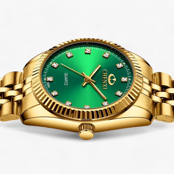 Premium Ronde Gouden Horloges in RVS-Horloges-Calora-Zwart Zilver-Calora