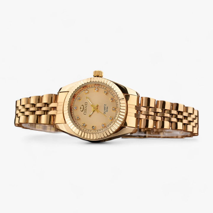 Premium Ronde Gouden Horloges in RVS-Horloges-Calora-Zwart Zilver-Calora