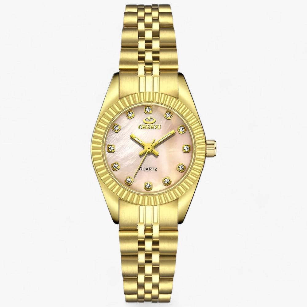 Premium Ronde Gouden Horloges in RVS-Horloges-Calora-Zwart Zilver-Calora