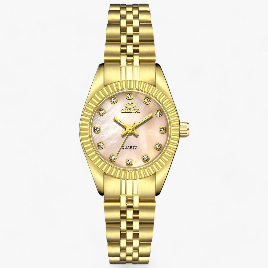 Premium Ronde Gouden Horloges in RVS-Horloges-Calora-Zwart Zilver-Calora