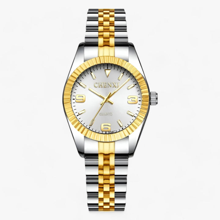 Premium Ronde Gouden Horloges in RVS-Horloges-Calora-Zwart Zilver-Calora