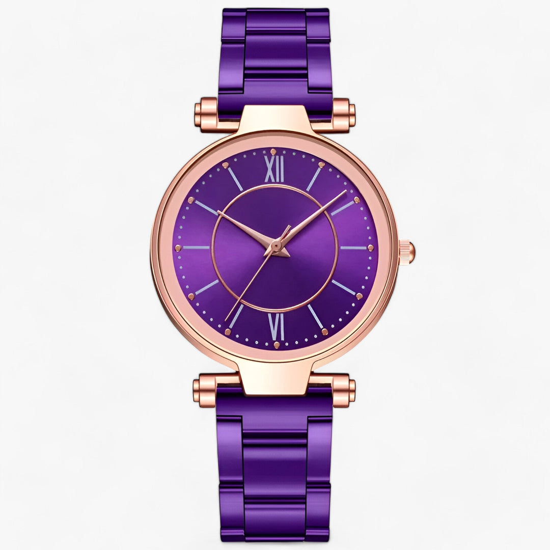 Premium Ronde Horloge RVS-Horloges-Calora-Paars-Calora