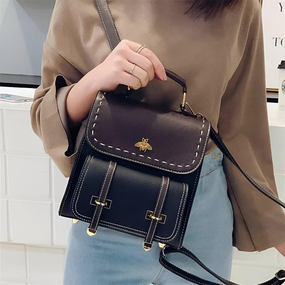 Premium Vegan Leren Rugzak voor Dames-Handtassen-Calora-Bruin-Calora