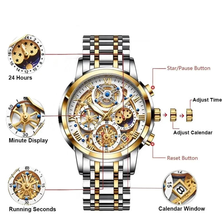 CALORA_ Prestige | Stijlvolle Zakelijke Quartz Herenhorloge