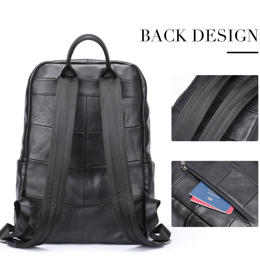 Prestige Voyager Lederen Rugzak tot 15,6 inch-Handtassen-Calora-Zwart-Calora
