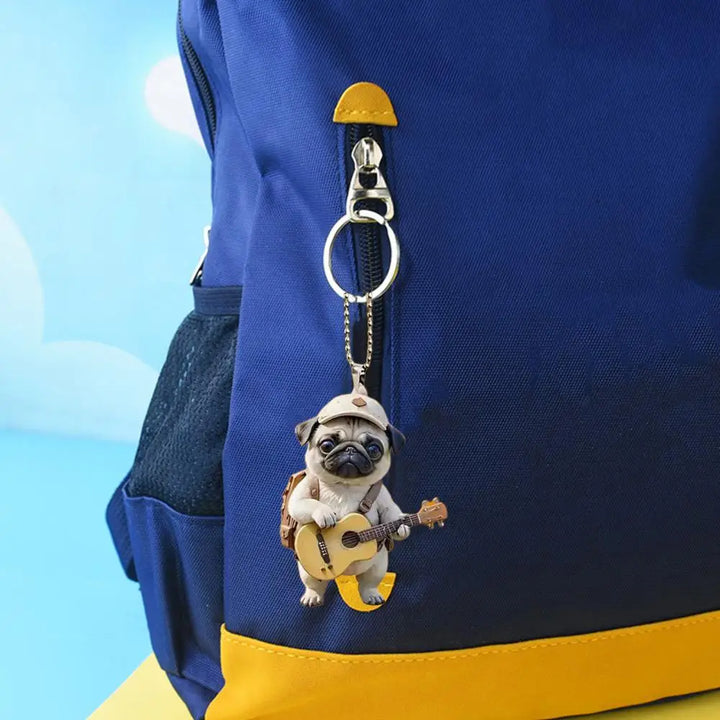 Pugje met Gitaar | Acryl Hangdecoratie voor Kerstmis & Thuis-Home Decor-Calora-Calora