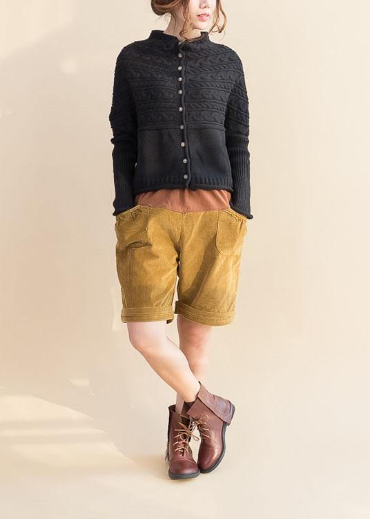 Pullover Zwart Gebreide Vesten Oversized Herfst Gebreide Jas-Blazers & Vesten-Calora-Zwart-Calora