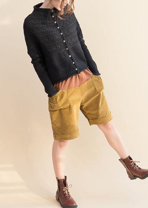 Pullover Zwart Gebreide Vesten Oversized Herfst Gebreide Jas-Blazers & Vesten-Calora-Zwart-Calora