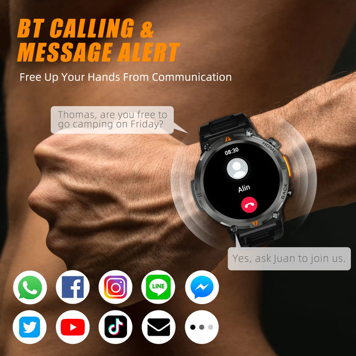 PulseSync | Smart Watch met 100+ Sportmodi en Gezondheidsmonitor-Horloges-Calora-Zwart-Calora