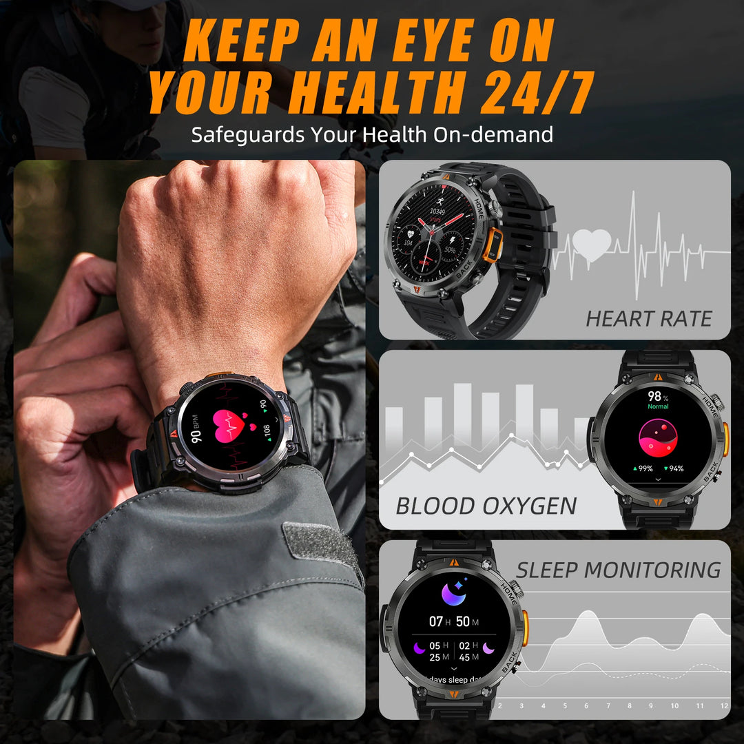 PulseSync | Smart Watch met 100+ Sportmodi en Gezondheidsmonitor-Horloges-Calora-Zwart-Calora
