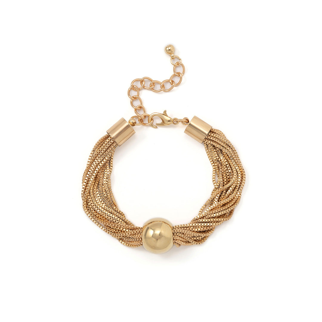 CALORA_ Punk Meerdere Lagen Armband Choker met Geometrische Bal