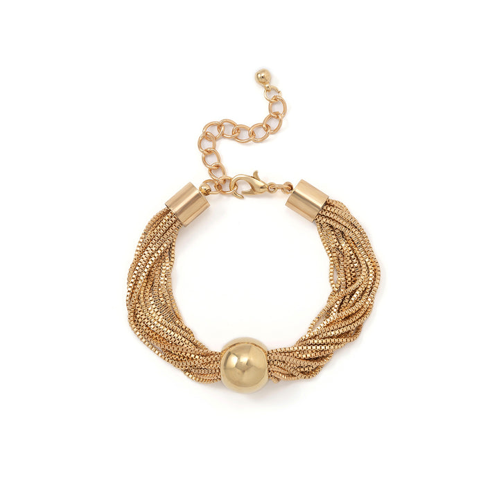 CALORA_ Punk Meerdere Lagen Armband Choker met Geometrische Bal
