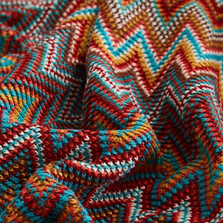 CALORA_ QualityQuilts | Gezellig Boho Plaid Deken Kleurrijk - 130 x 180 cm