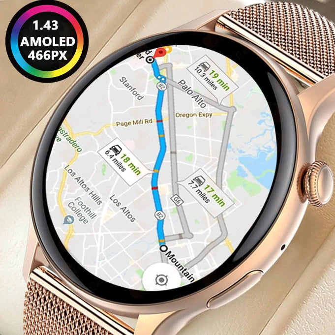 Quanta | Luxe GPS Smartwatch voor Vrouwen - HD scherm-Elektronica/Gadgets-Calora-Goud-S-Calora