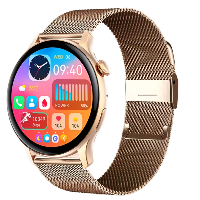 Quanta | Luxe GPS Smartwatch voor Vrouwen - HD scherm-Elektronica/Gadgets-Calora-Goud-S-Calora