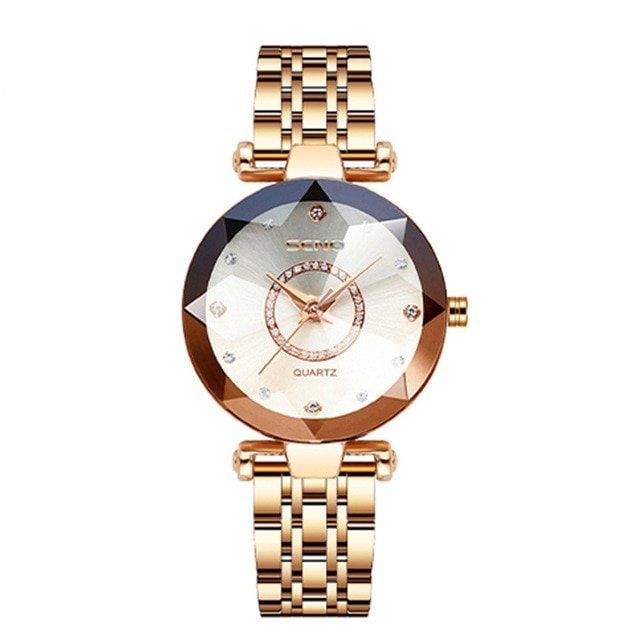 Quarta Seno | Diamant Kristal Horloge-Horloges-Calora-Wit-Calora