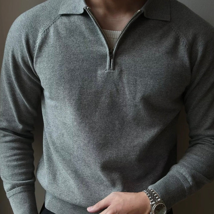 CALORA_ Quarter Zip Polo - Poloshirt met Kwartrits en Raglan Mouwen