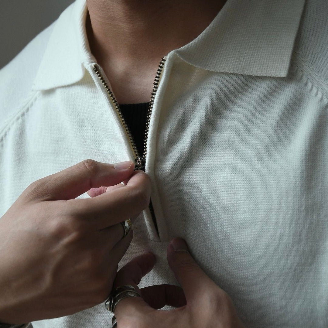CALORA_ Quarter Zip Polo - Poloshirt met Kwartrits en Raglan Mouwen