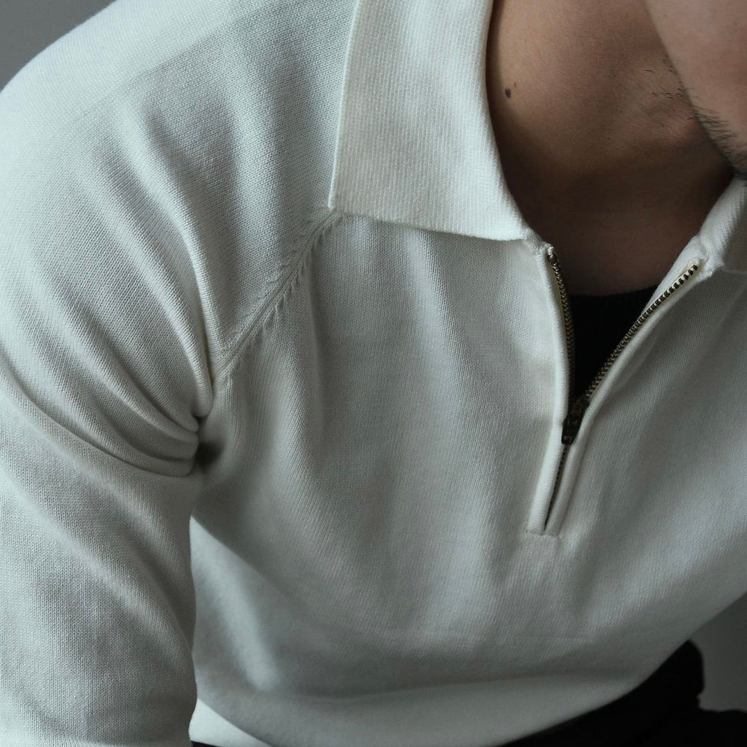 CALORA_ Quarter Zip Polo - Poloshirt met Kwartrits en Raglan Mouwen
