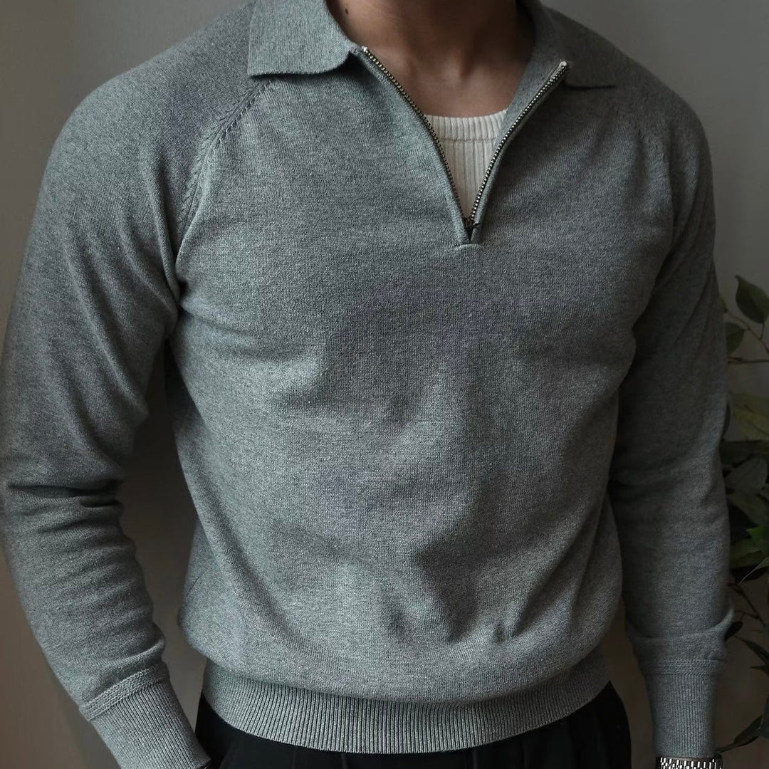 CALORA_ Quarter Zip Polo - Poloshirt met Kwartrits en Raglan Mouwen