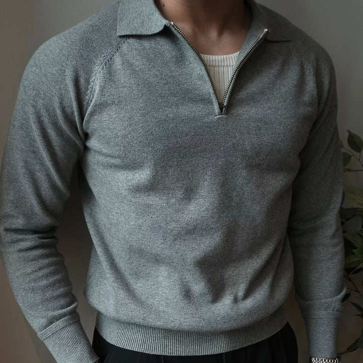CALORA_ Quarter Zip Polo - Poloshirt met Kwartrits en Raglan Mouwen