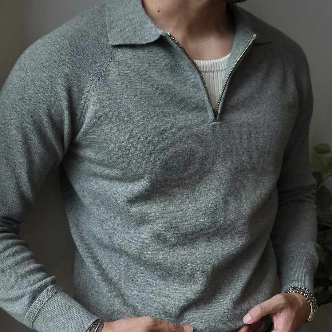 CALORA_ Quarter Zip Polo - Poloshirt met Kwartrits en Raglan Mouwen